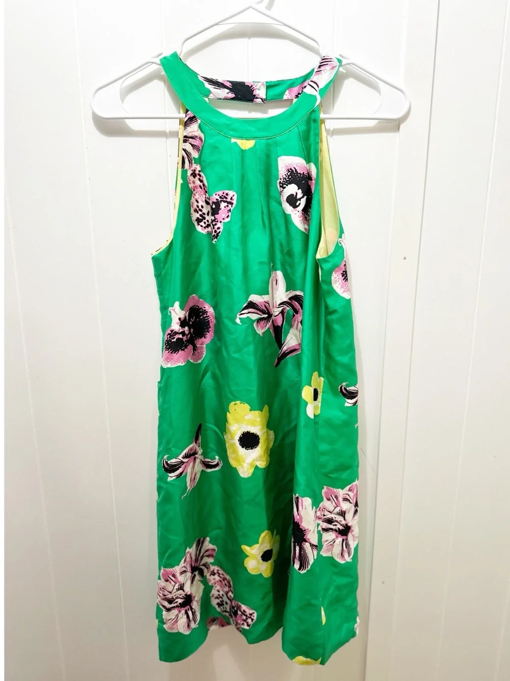 j crew green silk dress J. | Dresses | Crew Halter Neck Mini Floral Size Silk chiffon